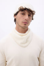 Bandana triangular pequeño – Cachemira cepillada Chris - Blanco - Hombre