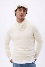 Bandana triangular pequeño – Cachemira cepillada Chris - Blanco - Hombre