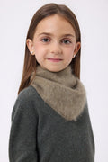 Bandana triangular pequeño – Cachemira cepillada Chris - Caqui mezclado - Niño