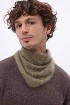 Bandana triangular pequeño – Cachemira cepillada Chris - Caqui jaspeado - Hombre