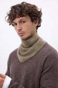 Bandana triangular pequeño – Cachemira cepillada Chris - Caqui jaspeado - Hombre