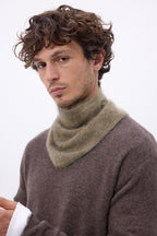 Bandana triangular pequeño – Cachemira cepillada Chris - Caqui jaspeado - Hombre