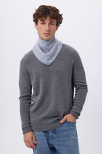 Pequeño bandana triangular – Cachemira cepillada Chris - Gris claro - Hombre