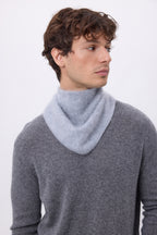 Pequeño bandana triangular – Cachemira cepillada Chris - Gris claro - Hombre