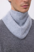 Pequeño bandana triangular – Cachemira cepillada Chris - Gris claro - Hombre