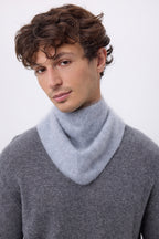 Pequeño bandana triangular – Cachemira cepillada Chris - Gris claro - Hombre