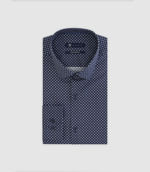 Chemise À Pois Marine