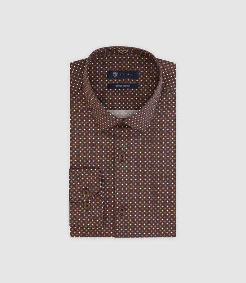 Chemise À Pois Marron