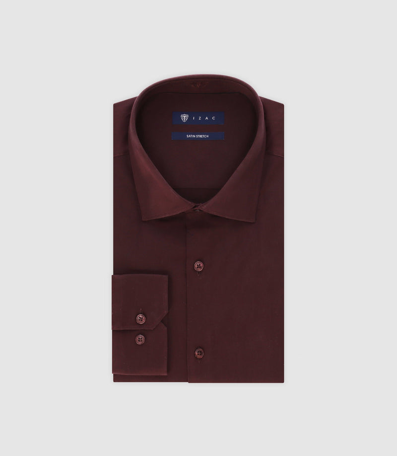 Chemise Ville Ajustée Bordeaux