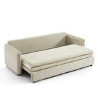 Cibola - Divano lineare trasformabile a 3 posti - Velluto a coste beige