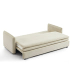 Cibola - Divano lineare trasformabile a 3 posti - Velluto a coste beige
