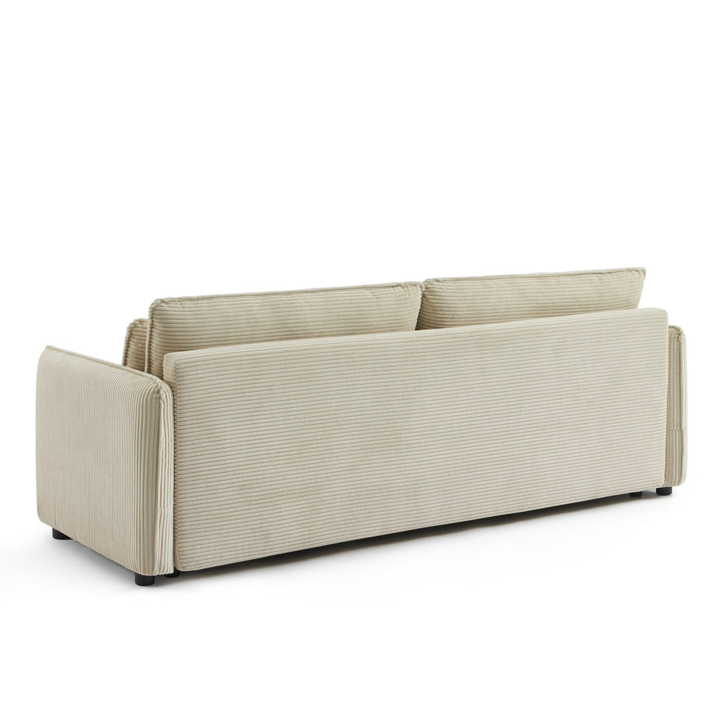 Cibola - Divano lineare trasformabile a 3 posti - Velluto a coste beige