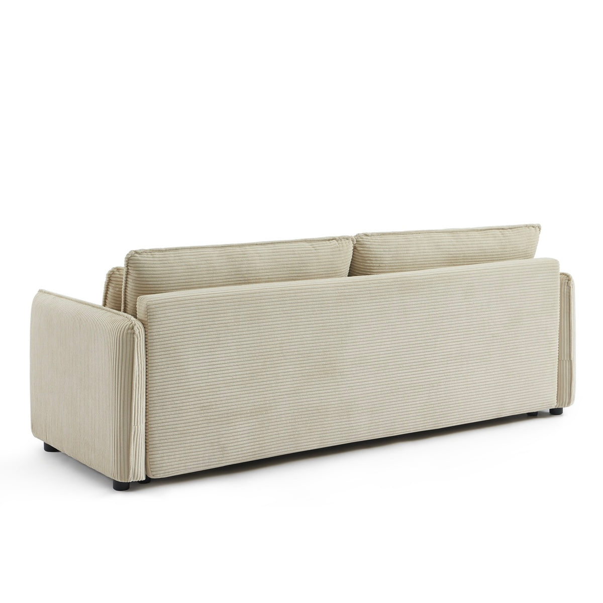 Cibola - Divano lineare trasformabile a 3 posti - Velluto a coste beige