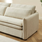 Cibola - Divano lineare trasformabile a 3 posti - Velluto a coste beige