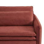 Cibola - Divano lineare trasformabile a 3 posti - Velluto a coste terracotta