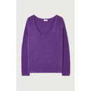 Pull Mi Long Ample Col Rond - Violet - Femme
