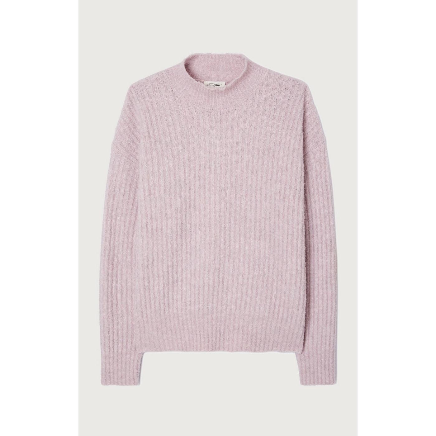 Jersey Cuello Alto - Baby Lilas Chine - Mujer