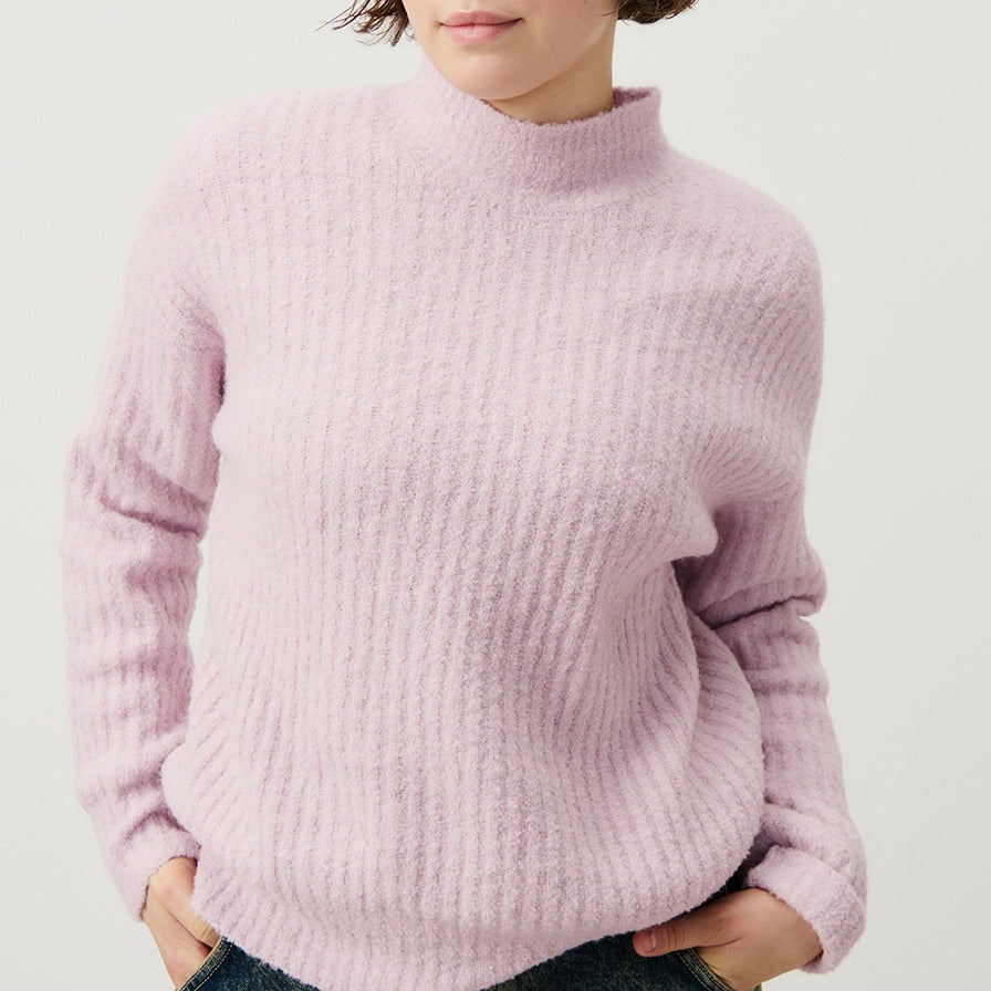 Jersey Cuello Alto - Baby Lilas Chine - Mujer