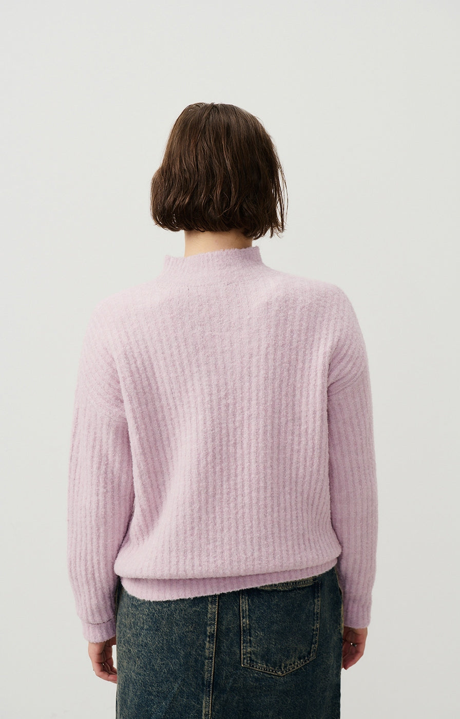 Jersey Cuello Alto - Baby Lilas Chine - Mujer