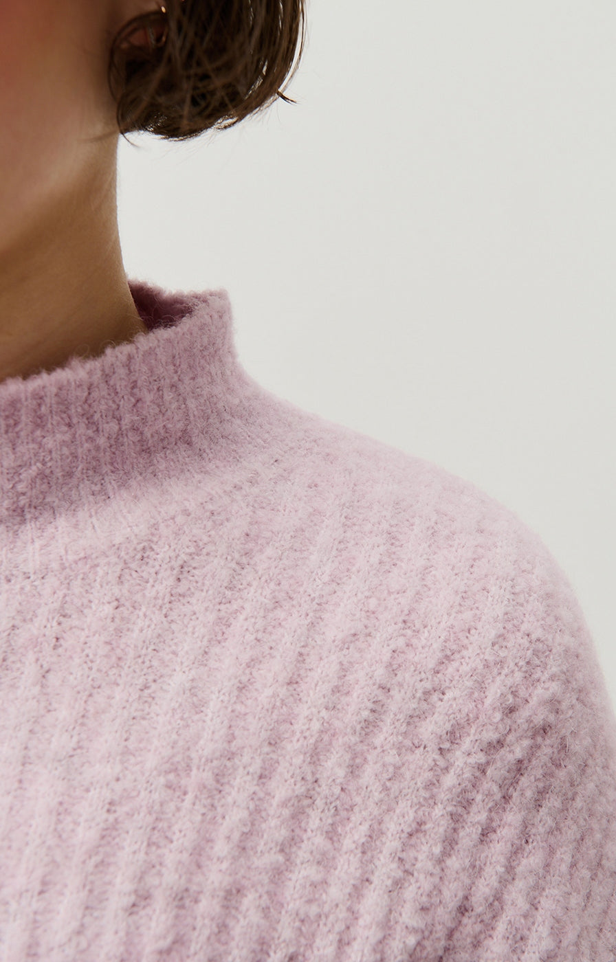 Jersey Cuello Alto - Baby Lilas Chine - Mujer
