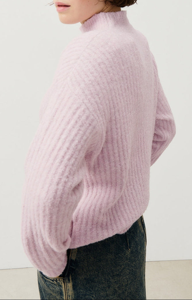 Jersey Cuello Alto - Baby Lilas Chine - Mujer