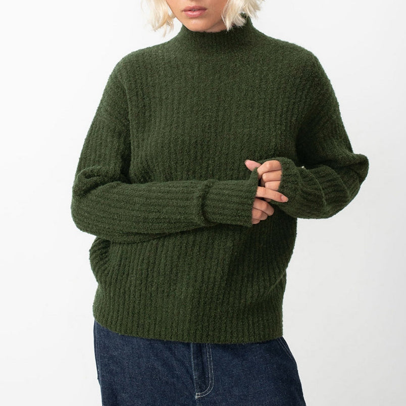 Jersey de Cuello Alto - Caqui Jaspeado Negro - Mujer