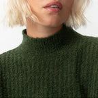 Jersey de Cuello Alto - Caqui Jaspeado Negro - Mujer