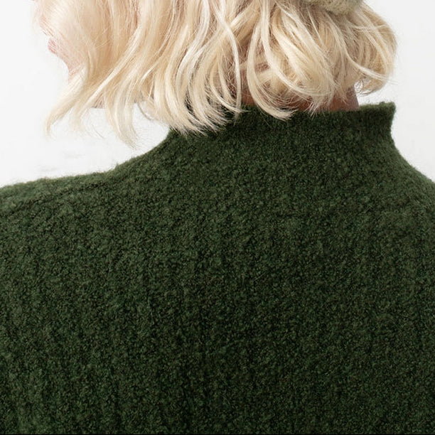 Jersey de Cuello Alto - Caqui Jaspeado Negro - Mujer