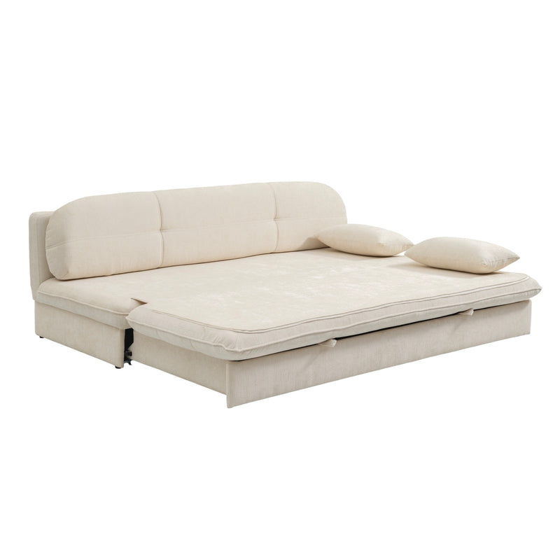 Cila - Banquette Convertible 3 Places - Tissu Beige