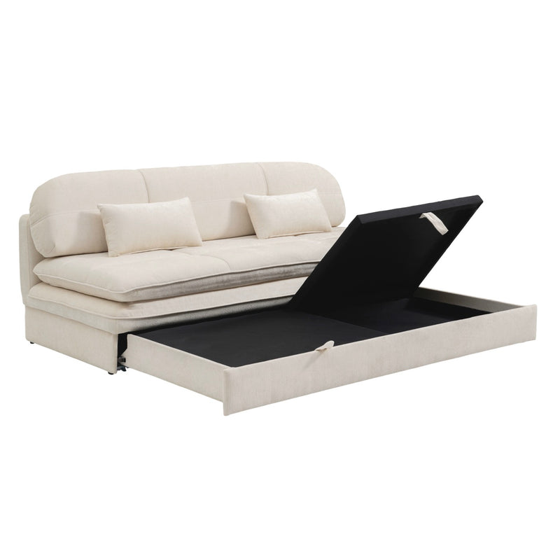 Cila - Banquette Convertible 3 Places - Tissu Beige