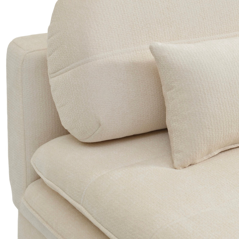 Cila - Banquette Convertible 3 Places - Tissu Beige