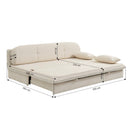 Cila - Banquette Convertible 3 Places - Tissu Beige