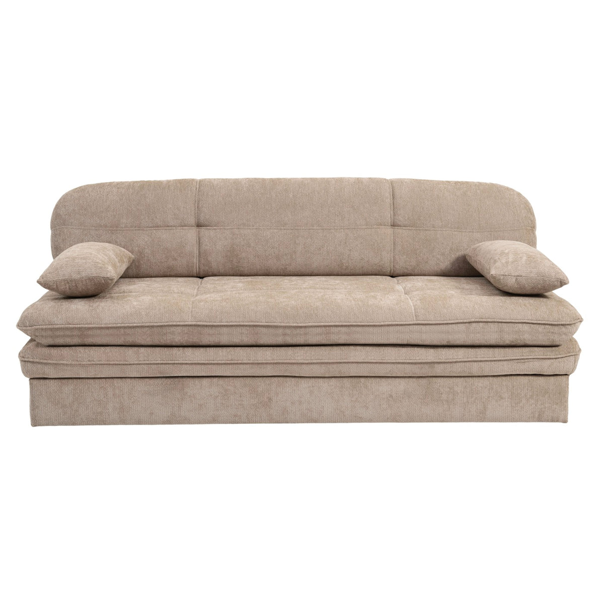 Cila - Sofá cama de 3 plazas - Tela marrón