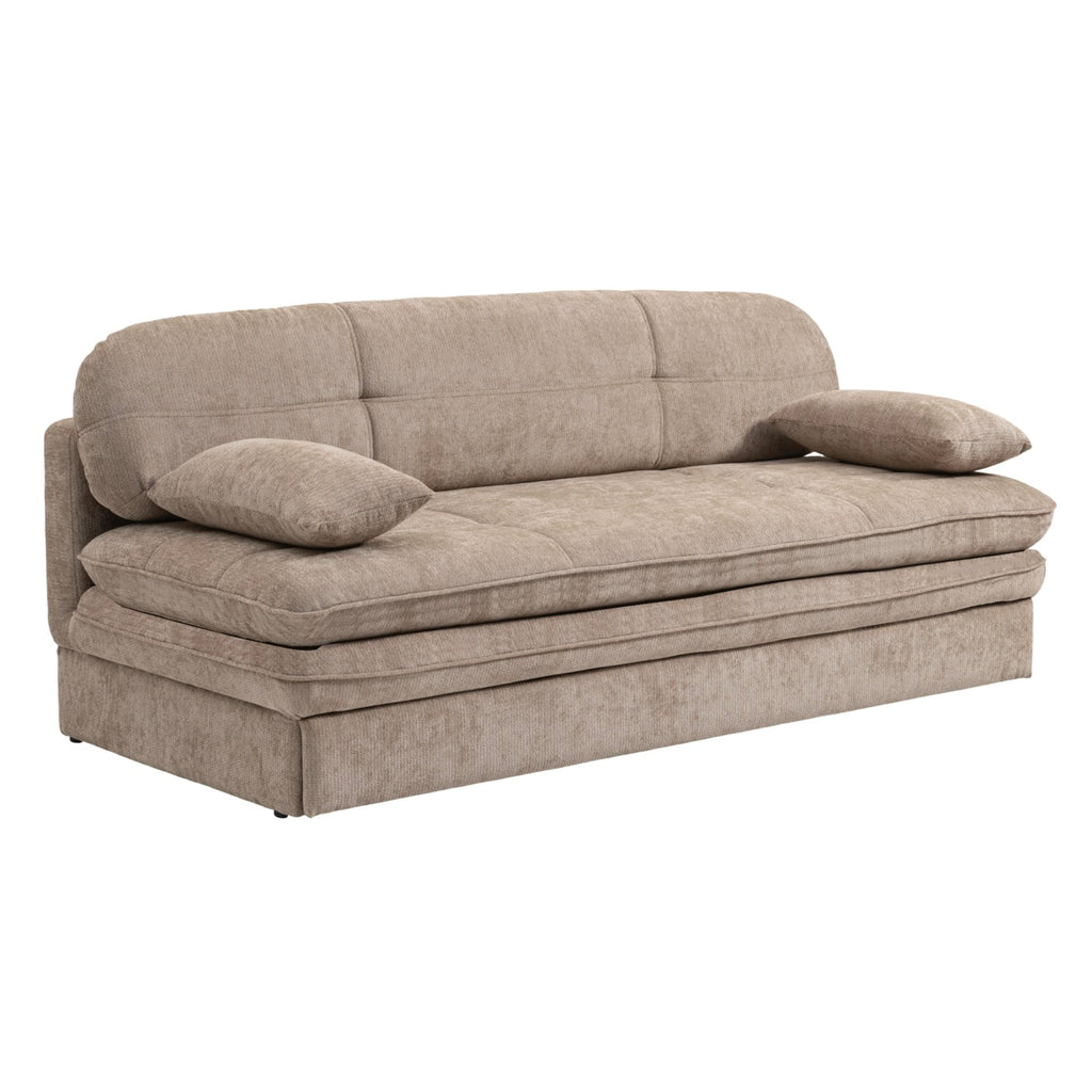 Cila - Sofá cama de 3 plazas - Tela marrón