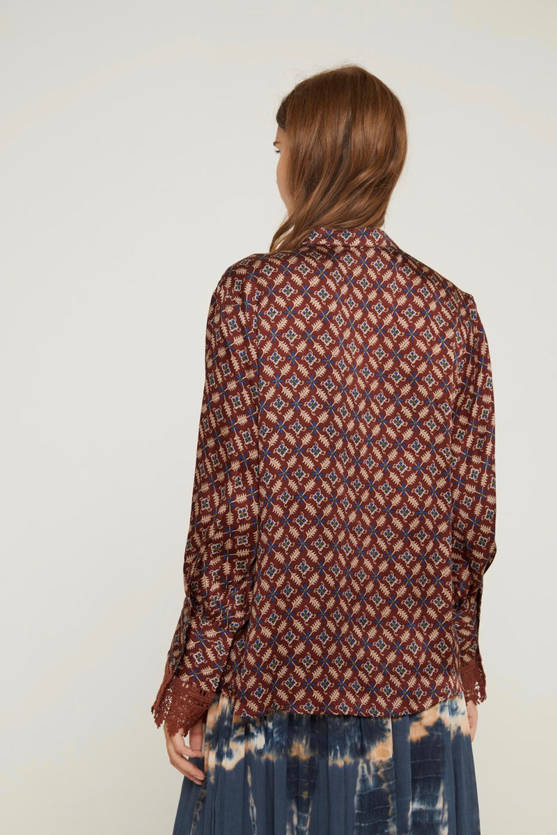 Camisa Alany - Mag Wine Print