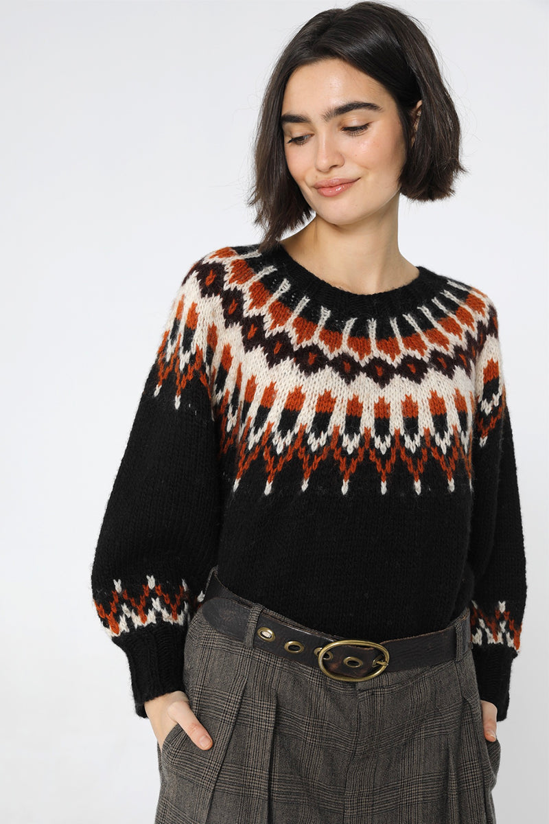 Pull Calais - Black/Orange