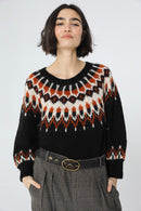 Calais Sweater - Black/Orange