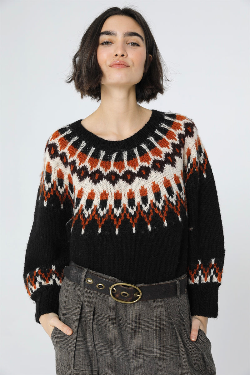 Pull Calais - Black/Orange