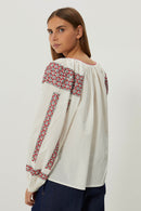 Blusa Elies - Blanco Rojo