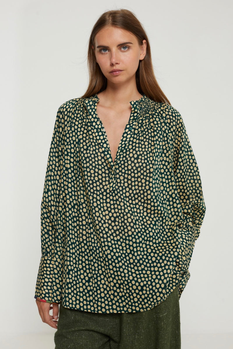 Jaine blouse - Dots Green