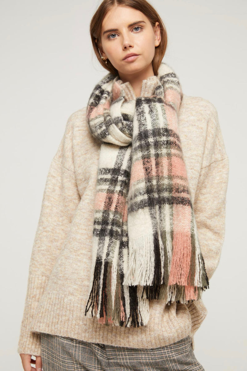 Malo scarf - Light Pink /Black