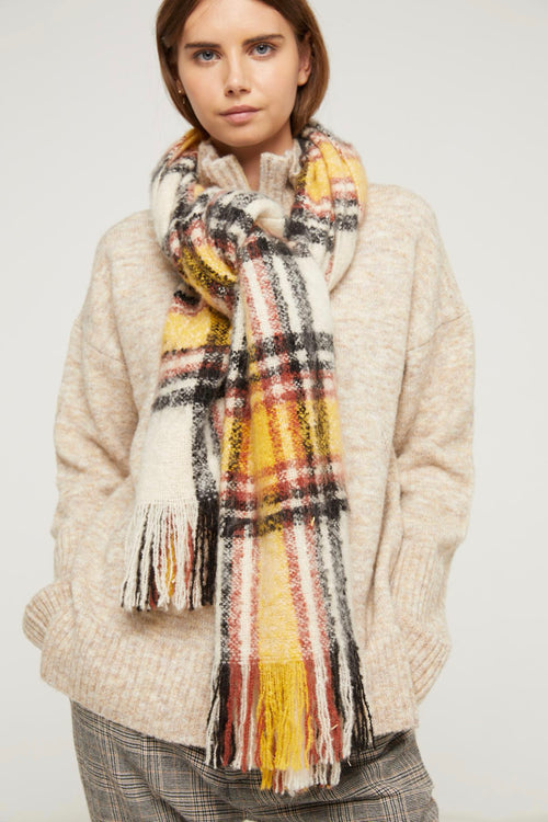 Malo scarf - Yellow/Off White