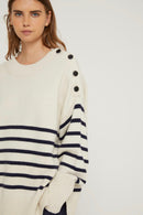 Pull Massilia - Ecru/Navy Blue