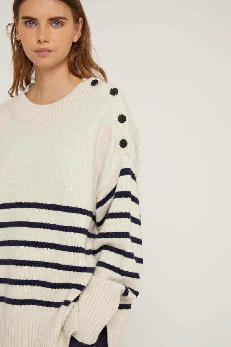 Pull Massilia - Ecru/Navy Blue