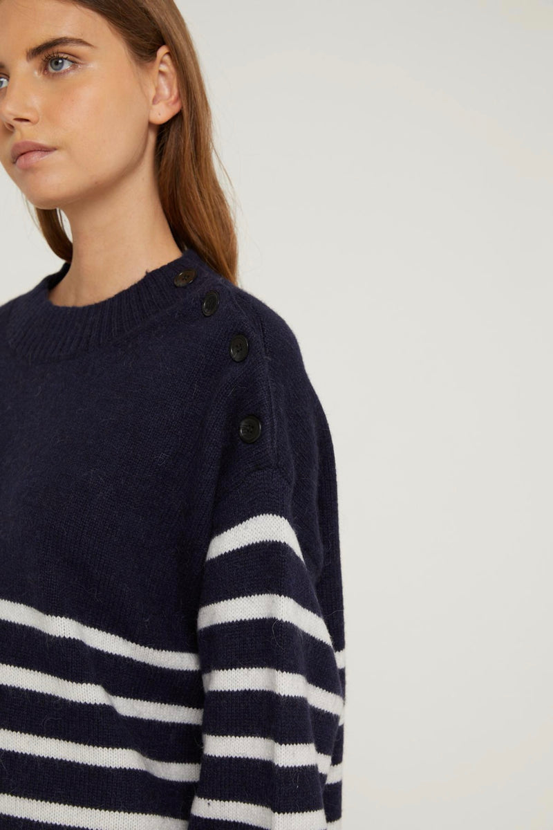 Pull Massilia - Navy Blue/Ecru