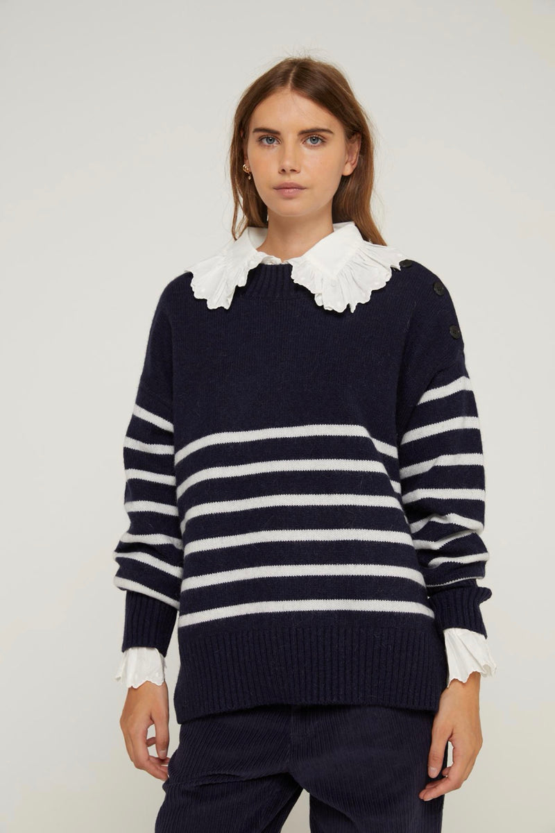 Pull Massilia - Navy Blue/Ecru