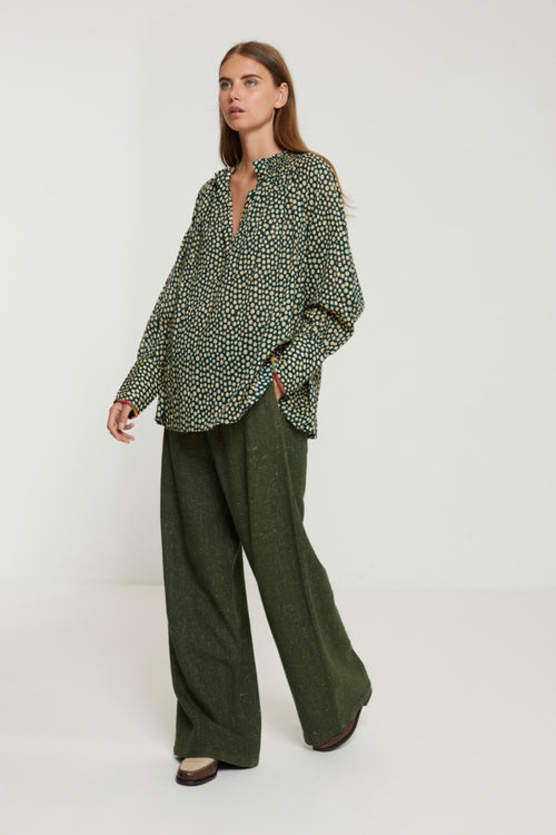 Blouse Paty - Dots Green