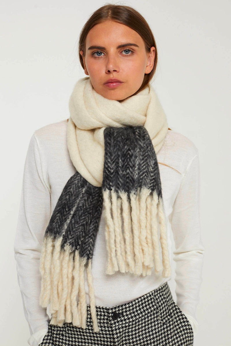 Scarf Sia - Ecru/Black