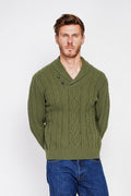 Jersey de cuello chal – caqui – hombre