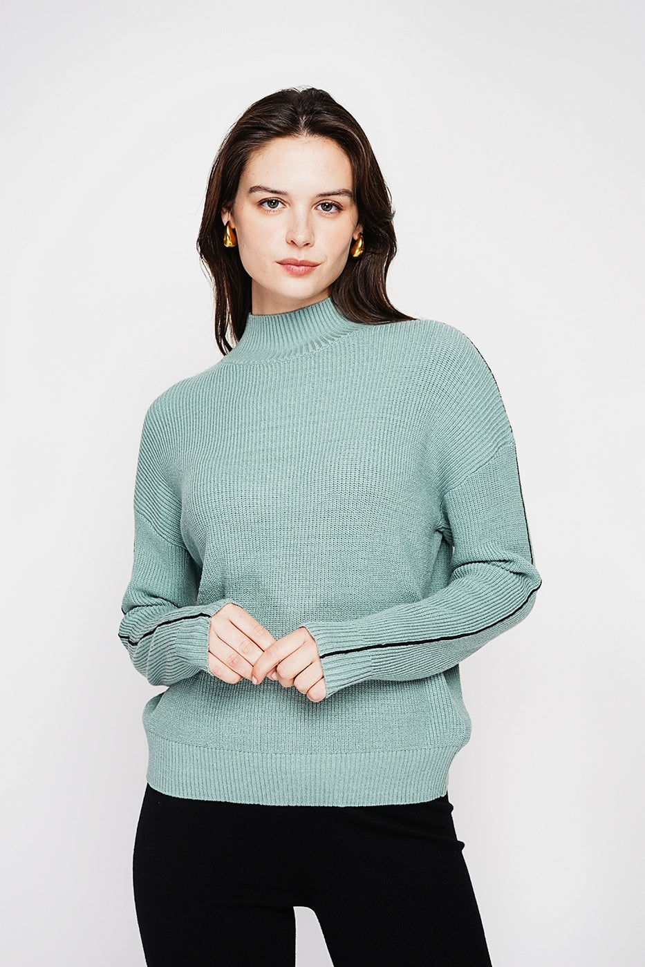 Oversized Two-Tone Jumper – Jade – Women’s